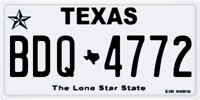 TX license plate BDQ4772