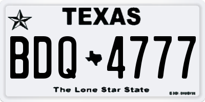 TX license plate BDQ4777