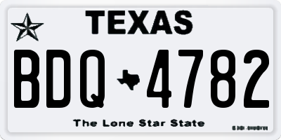 TX license plate BDQ4782