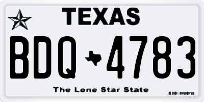 TX license plate BDQ4783