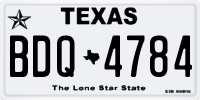 TX license plate BDQ4784