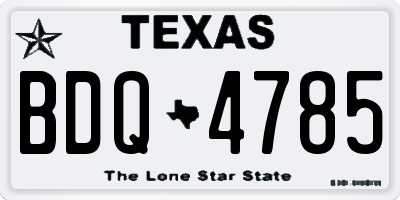TX license plate BDQ4785
