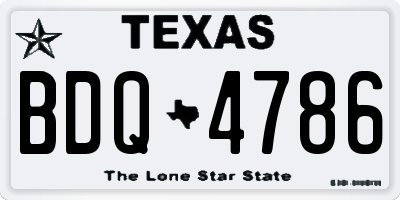 TX license plate BDQ4786