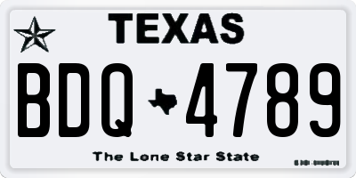 TX license plate BDQ4789