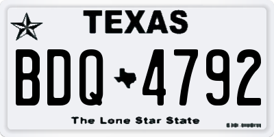 TX license plate BDQ4792