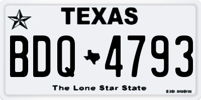 TX license plate BDQ4793