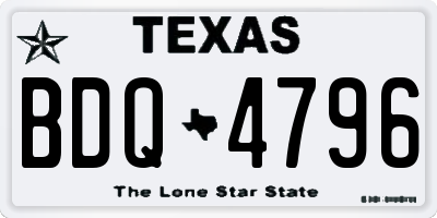 TX license plate BDQ4796