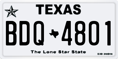 TX license plate BDQ4801