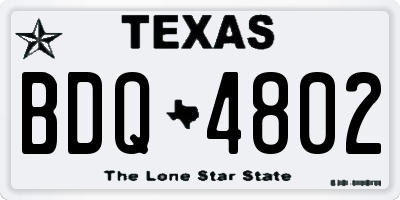 TX license plate BDQ4802