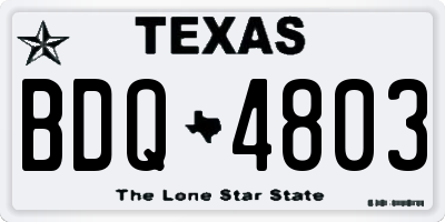 TX license plate BDQ4803