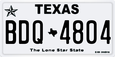 TX license plate BDQ4804