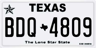 TX license plate BDQ4809