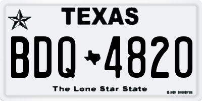 TX license plate BDQ4820
