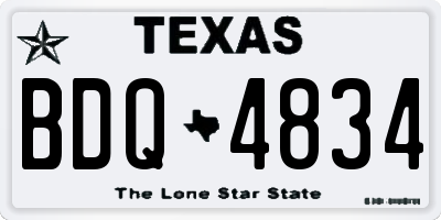 TX license plate BDQ4834