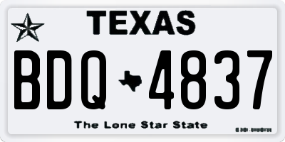 TX license plate BDQ4837