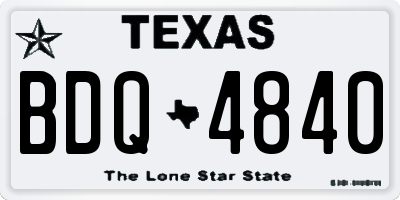 TX license plate BDQ4840