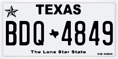 TX license plate BDQ4849