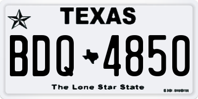 TX license plate BDQ4850