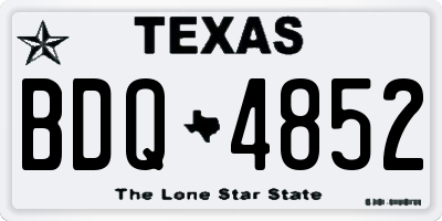 TX license plate BDQ4852