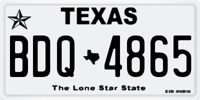 TX license plate BDQ4865
