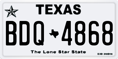 TX license plate BDQ4868