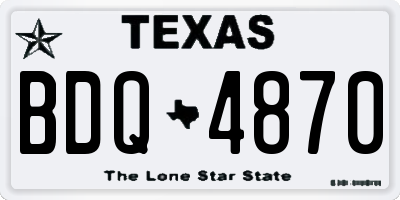 TX license plate BDQ4870
