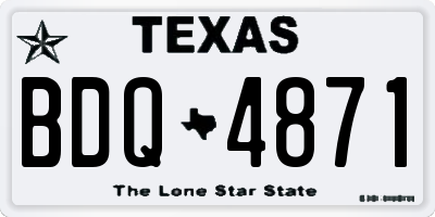 TX license plate BDQ4871