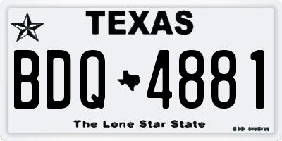 TX license plate BDQ4881