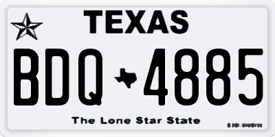 TX license plate BDQ4885