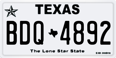 TX license plate BDQ4892