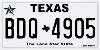 TX license plate BDQ4905