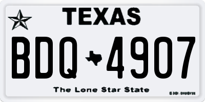 TX license plate BDQ4907