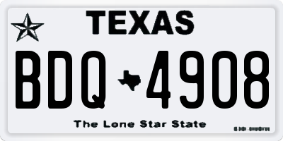 TX license plate BDQ4908