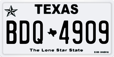TX license plate BDQ4909