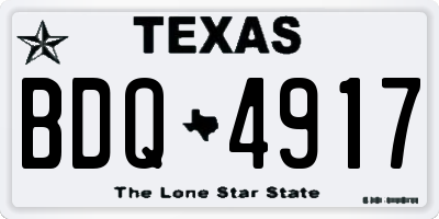 TX license plate BDQ4917
