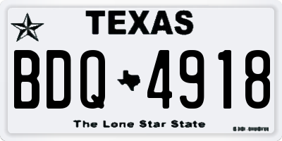 TX license plate BDQ4918