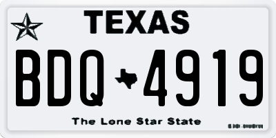 TX license plate BDQ4919