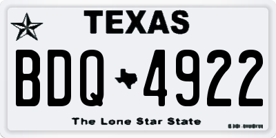 TX license plate BDQ4922