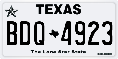 TX license plate BDQ4923