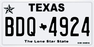TX license plate BDQ4924