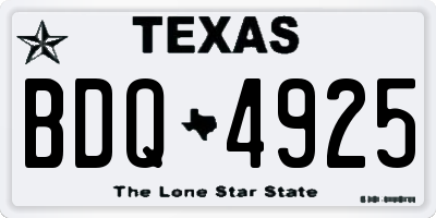 TX license plate BDQ4925