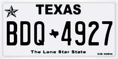 TX license plate BDQ4927