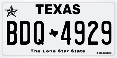 TX license plate BDQ4929