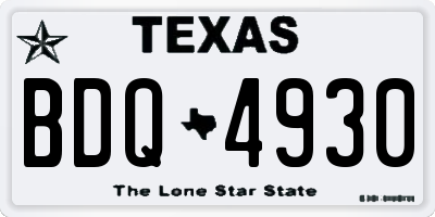 TX license plate BDQ4930