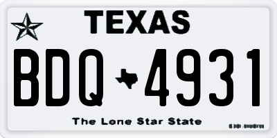 TX license plate BDQ4931