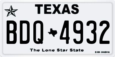 TX license plate BDQ4932