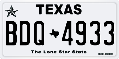 TX license plate BDQ4933