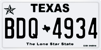 TX license plate BDQ4934