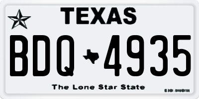 TX license plate BDQ4935