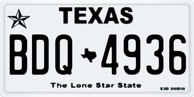 TX license plate BDQ4936